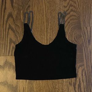 Black Cropped Tank LF